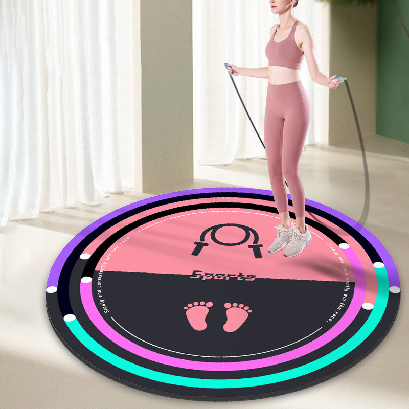 Indoor Soundproof Rope Skipping Blanket Shock Absorption Absorbent Non-slip Round Carpet Household Crystal Velvet Sports Fitness Yoga Mat