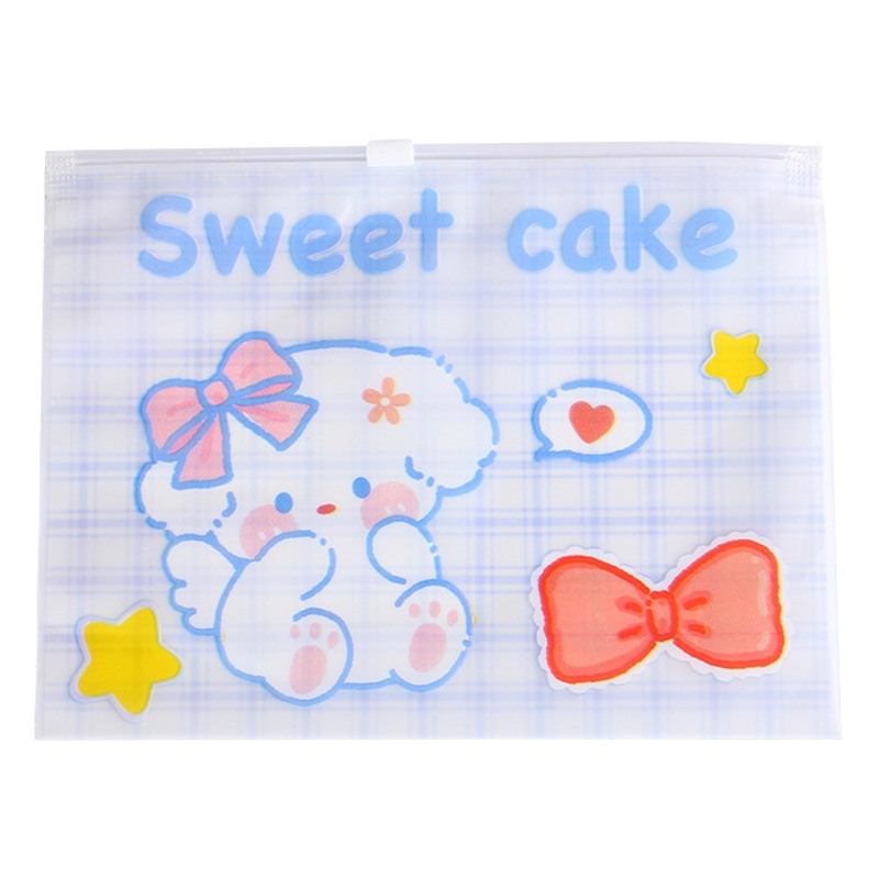 In stock new sweet fresh candy zipper bag cartoon pattern printing packaging bag children hairpin sealed bag
