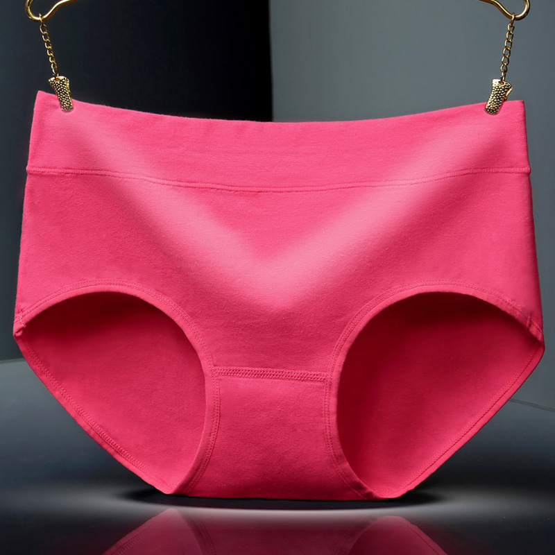 Picture of Mid-waist ladies cotton underwear Mid-waist pure cotton solid color briefs Large size pure cotton ladies underwear manufacturers