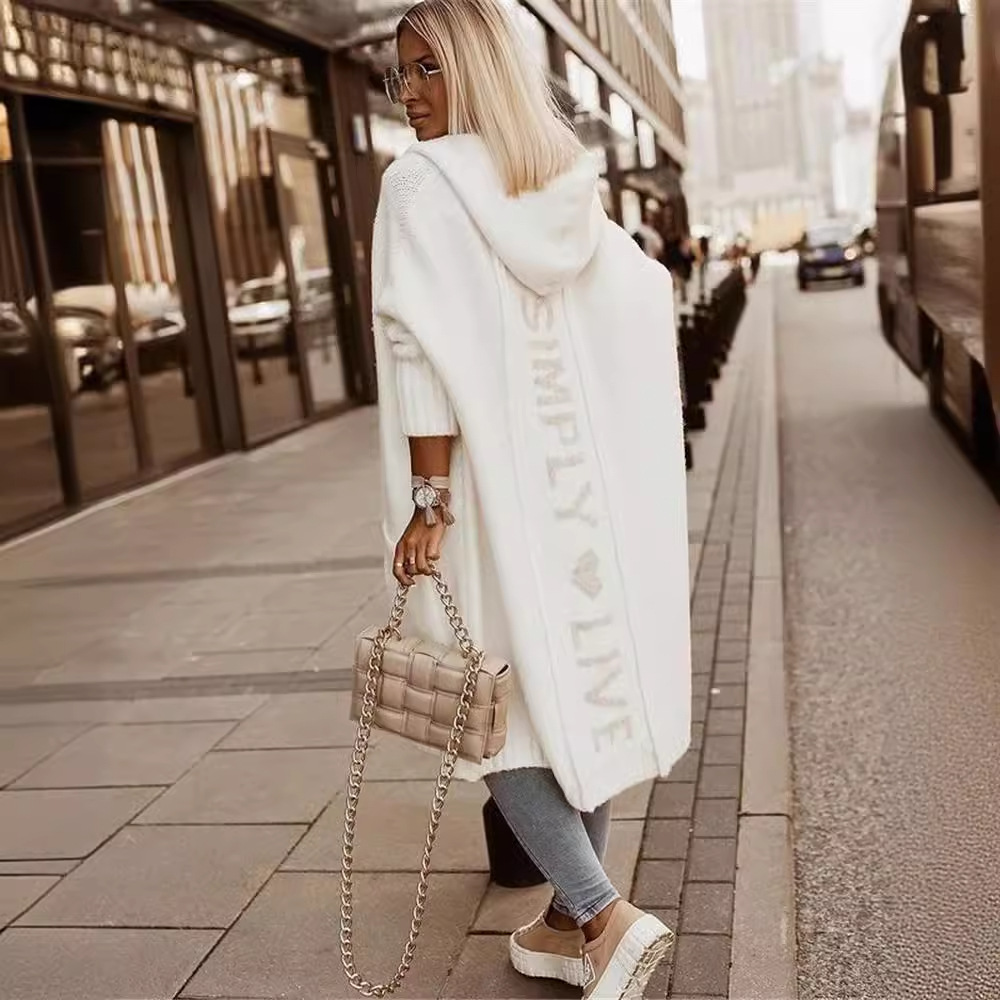 New Knitted Sweater Women's Amazon Cardigan Lazy Style Loose Mid-length Jacket