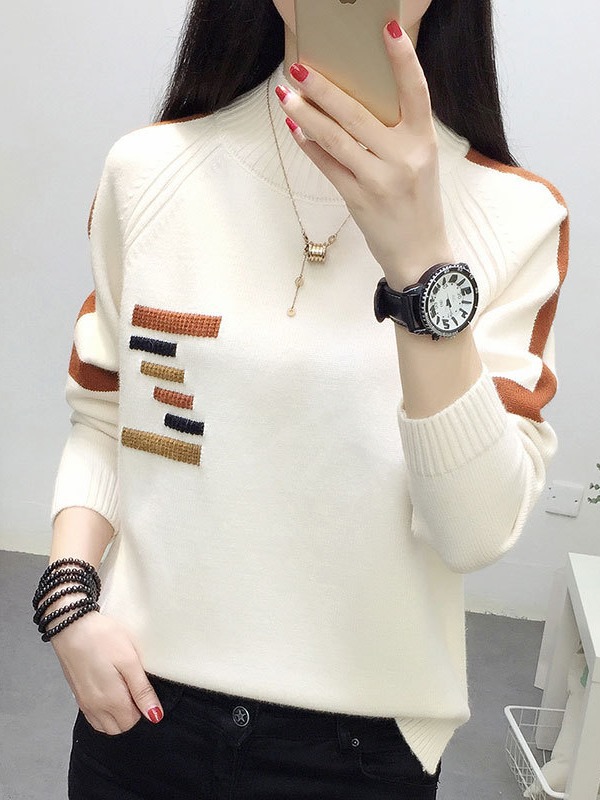 Picture of Thickened sweater women's autumn and winter 2024 New half turtleneck popular loose Western style top knitted bottoming shirt