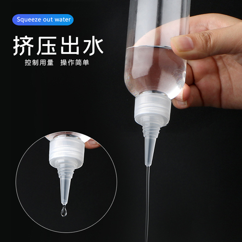 Wholesale transparent pet plastic pointed nose bottle squeeze bottle 100ml ml toner bottle 50ml emulsion pigment split bottle