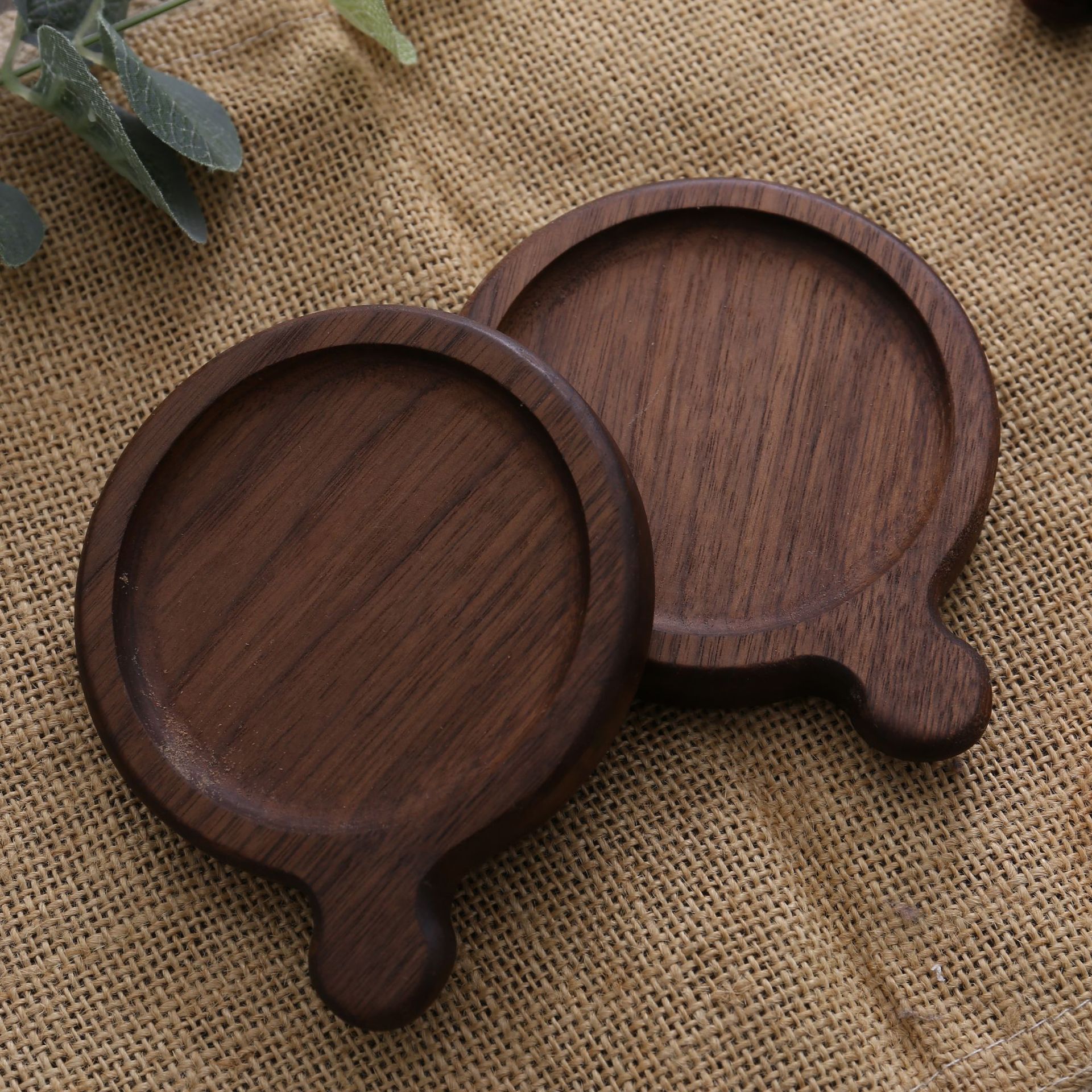Picture of Creative Wooden Coaster Logo Engraved Fixed Wooden Tea Tray Cup Holder Tea Mat Wooden Tea Holder Japanese Heat Insulation Mat