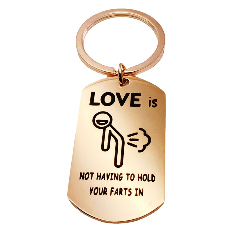 Cross-border couple stainless steel keychain love is not having to hold your Fars in