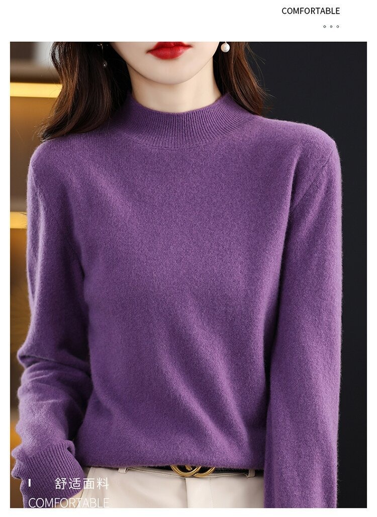 Picture of Bottoming Shirt Women's Knitted Sweater Women's Half-High Knitted Sweater Women's Cross-Border Knitwear Long-Sleeved Knitted Women's Bottoming Shirt Outer Wear