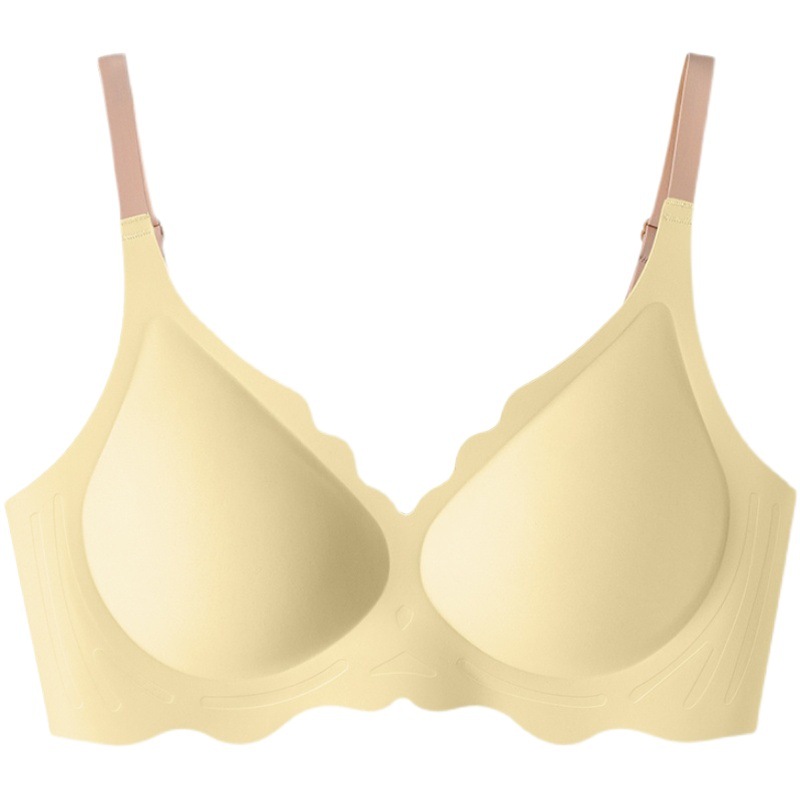 No Steel Ring Jelly Strip Seamless Underwear Sweet and Comfortable Thin Small Chest Gather-up Breathable Paramilia Bra Cup Women