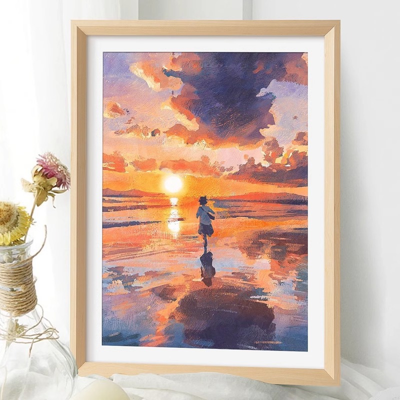 Picture of Wooden photo frame hanging wall a3A4 picture frame mounted self-mounted children's sketch oil painting display frame puzzle frame wholesale
