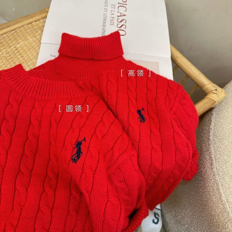 Picture of [in stock] Boys' and Girls' Red Sweater Thick Korean Style New Year's Service for Children's Baby in Autumn and Winter
