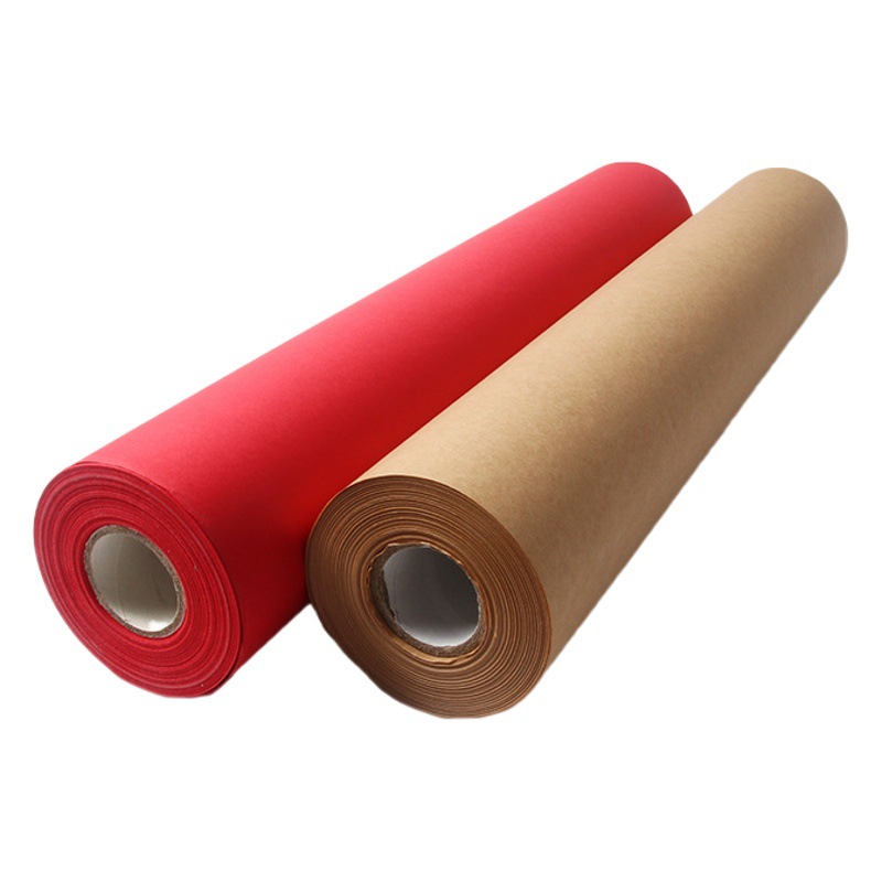 Factory direct supply hand origami filled red Kraft paper painting small roll Kraft paper roll flower wrapping paper wholesale