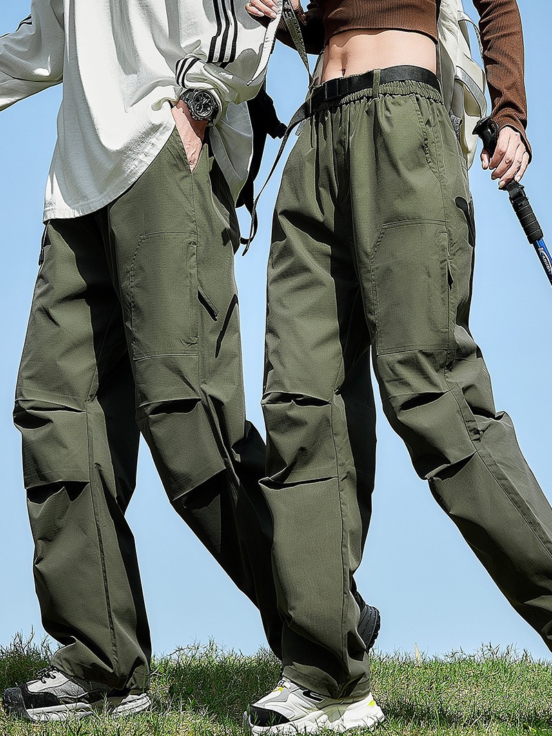 Outdoor mountain assault pants, women's autumn and winter wide-leg paratroopers, softshell trousers, men's hiking mountaineering, fleece sports cargo pants