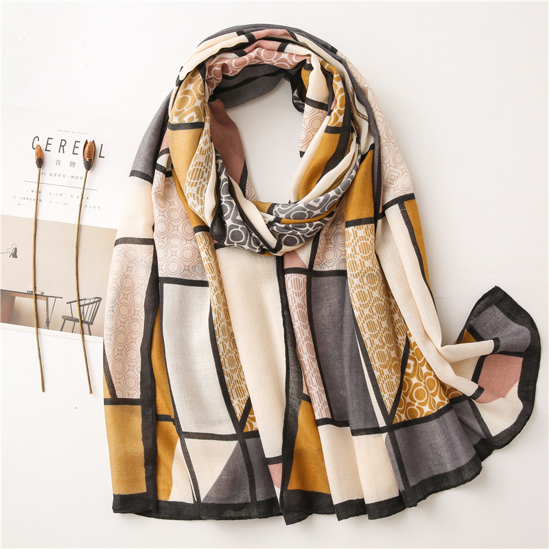 Silk Scarf Autumn Thin Korean Style Cotton and Linen Scarf Women's Dongdaemun Shawl External Dual-Use All-Match Korean Style Thickened Scarf