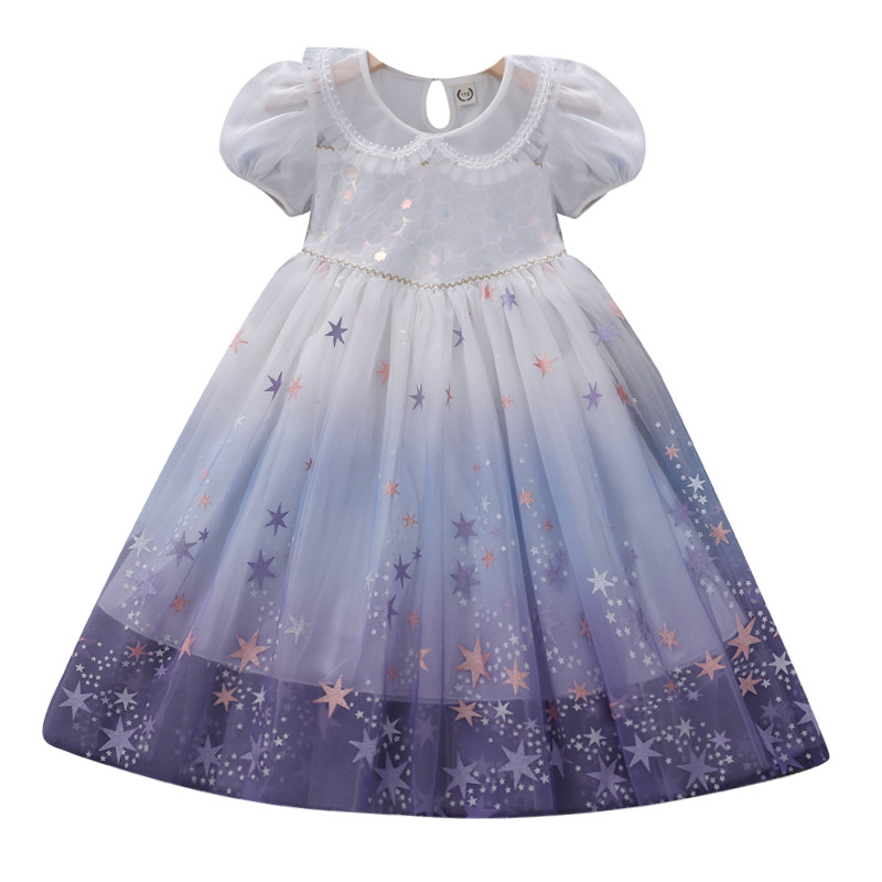 Picture of New Children's Day Princess Aisha Dress Girls Summer Birthday Dress White Dress Children's Summer Western Style Dress