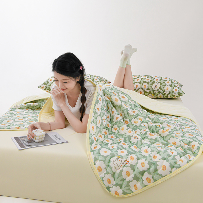 Picture of Super Soft Class a Cool Silk Air-Conditioning Quilt Summer Cool Quilt Single and Double Student Lunch Break Summer Quilt Kidsren's Thin Quilt Washable