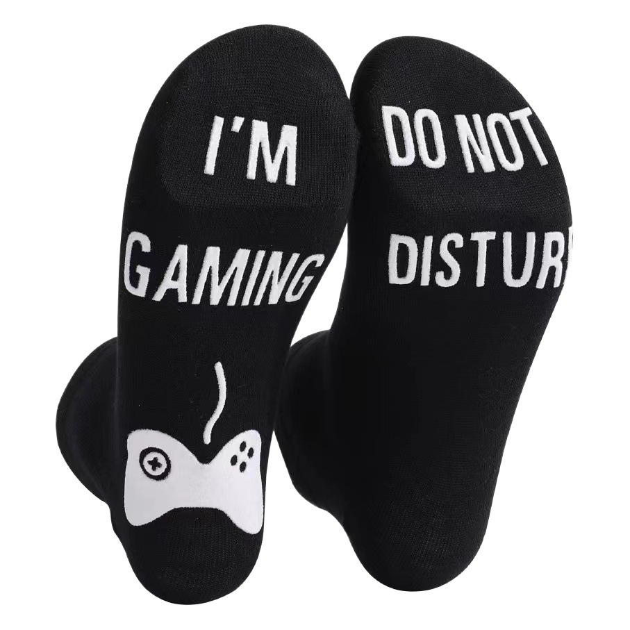 Do Not Disturb I'M Gaming Amazon European and American Cross-Border Letter Socks Dispensing Game Socks for Men