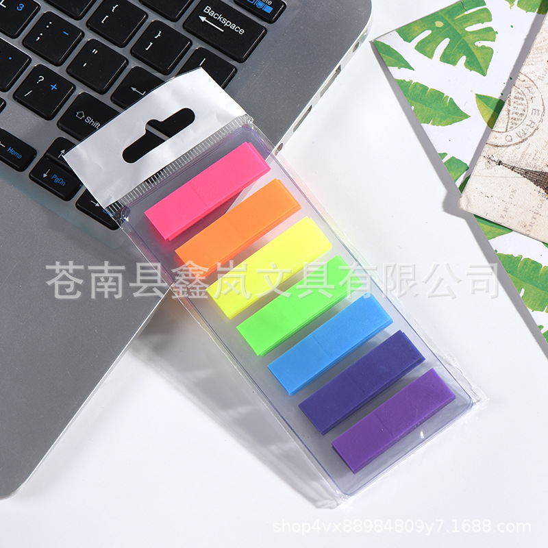 Japanese and Korean stationery 7-color flat note book n times stickers creative PET sticky note printing logo creative office
