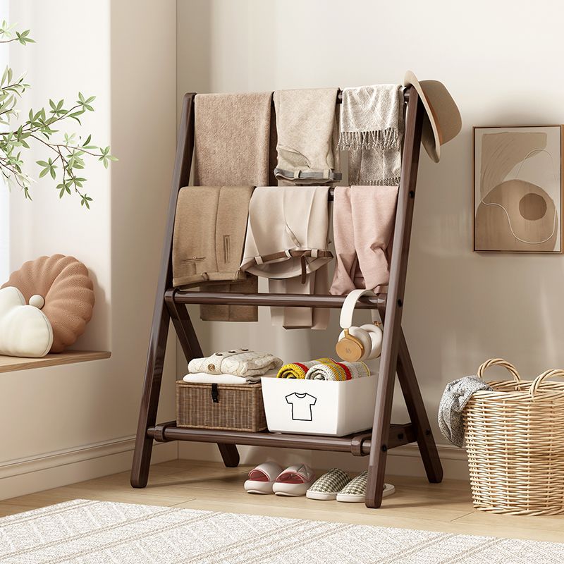 Put clothes next to the bed at night, hotel bedside floor-to-ceiling hanging hangers, bedroom storage racks, B&B folding coat racks