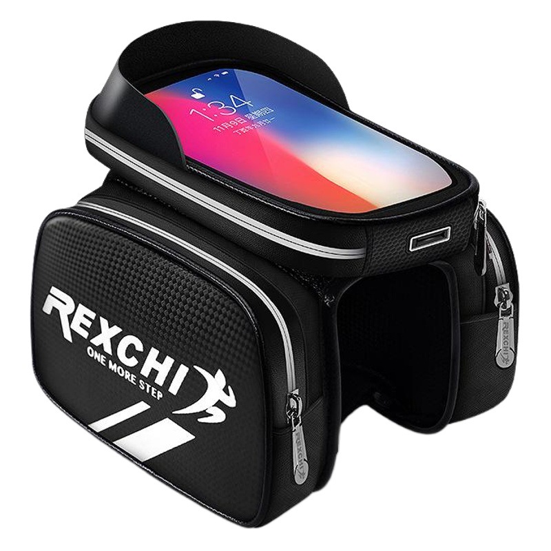 Bicycle Bag Front Crossbar Rear Seat Hanging Bag Saddle Bag Three Side Touch Screen Waterproof Detachable Cycling Mobile Phone Bag BB03