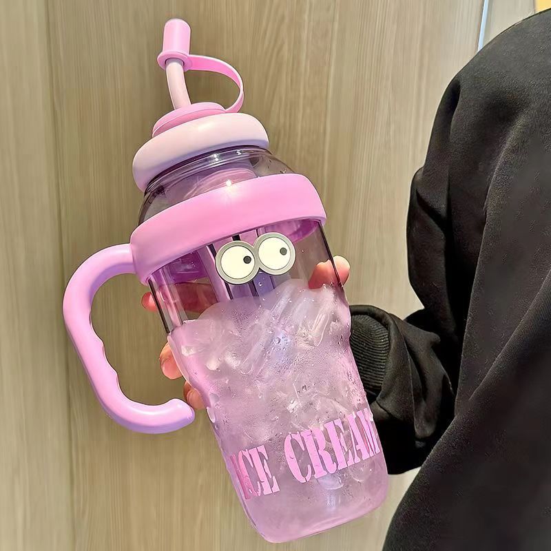 Picture of Net red belly cup high color value large capacity handle cup summer ice cup plastic straw cup 2025 new
