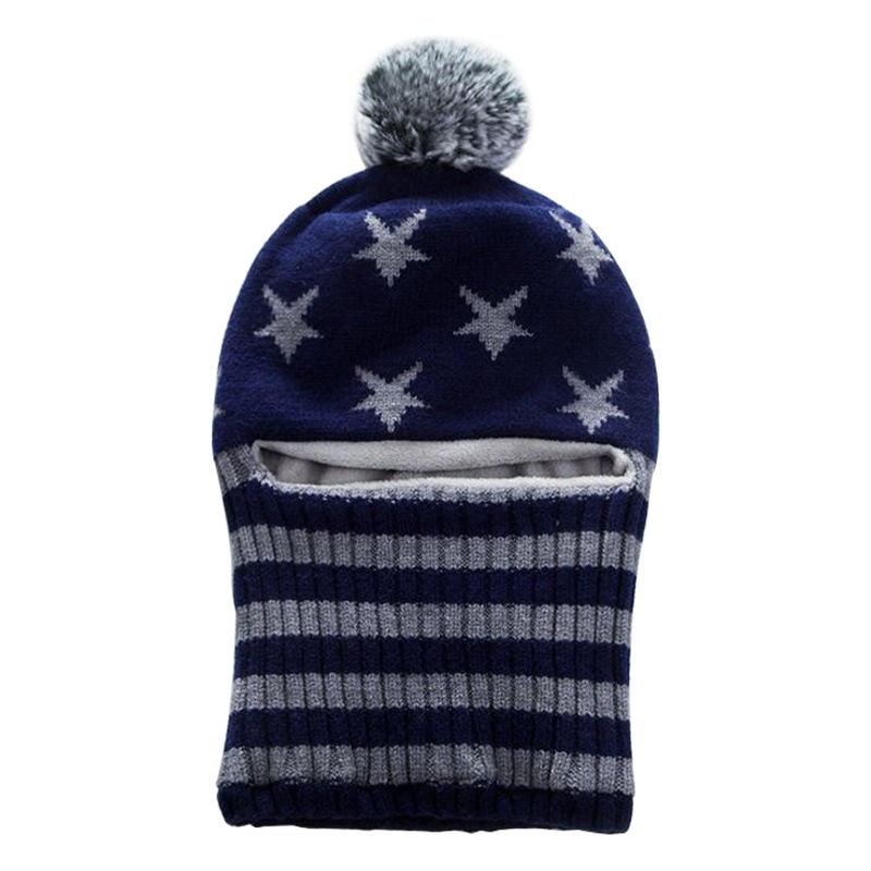 Baby hat winter pullover cap baby wool cap fleece-lined neck scarf boys and girls children hat one wholesale