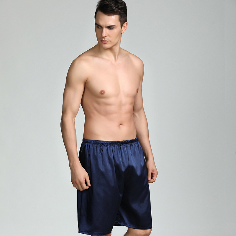 Picture of Cross-Border Summer Men's Pajamas, Silk Shorts, Ice Silk Pajamas, Home Pajamas, Men's Summer Single Pants, Simple Home Clothes