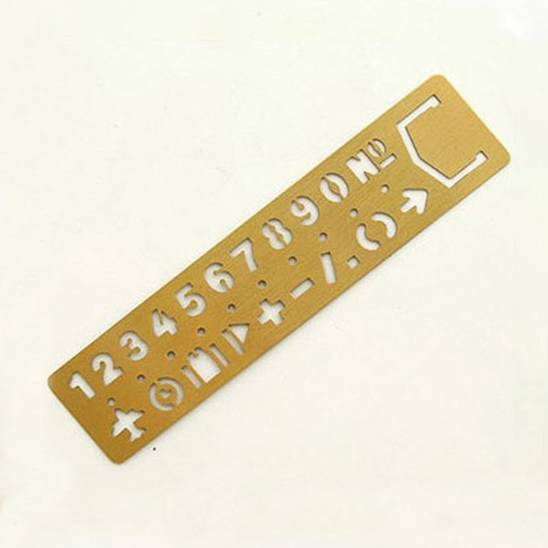 Picture of Metal Bookmark Measuring Drawing Ruler Primary School Students Hollow Bookmark Multifunctional Alphanumeric Template Ruler