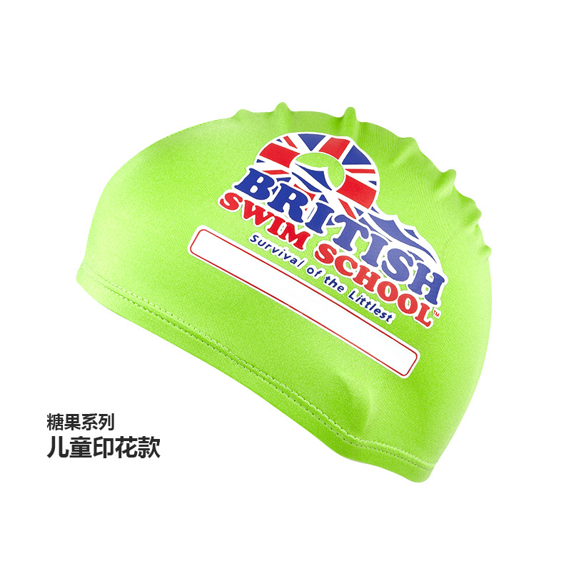 Picture of Swimming cap adult cloth cap swimming cap polyester nylon four needle six thread unisex large swimming belt paper card wholesale