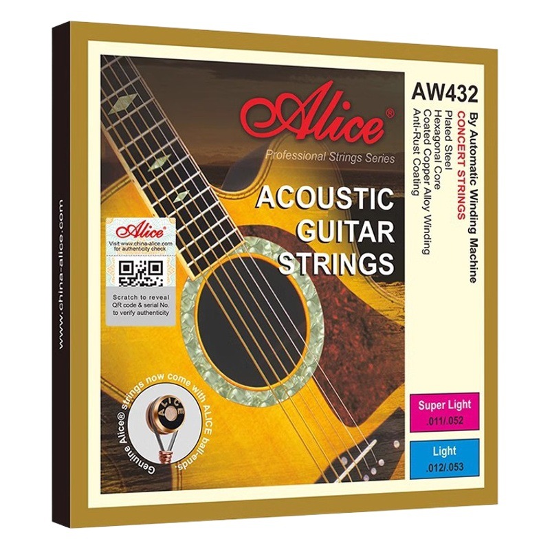 alice alice folk wood guitar strings AW432 phosphor copper steel wire guitar strings suit 6 pieces a set get 1 string