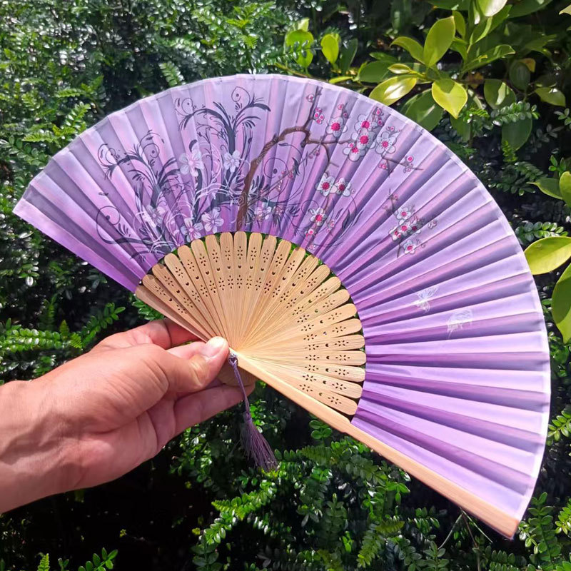 Picture of Folding Fan Bamboo Ancient Fan Student Girl Chinese Style Small Fan Scenic Spot Export Wholesale Retail Gift Decorative Fan