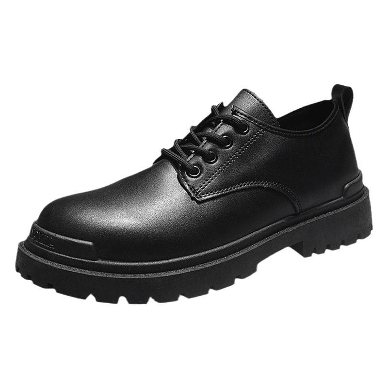 Men's leather boots Autumn New British platform casual trendy men's shoes formal wear chef work shoes low top Martin boots