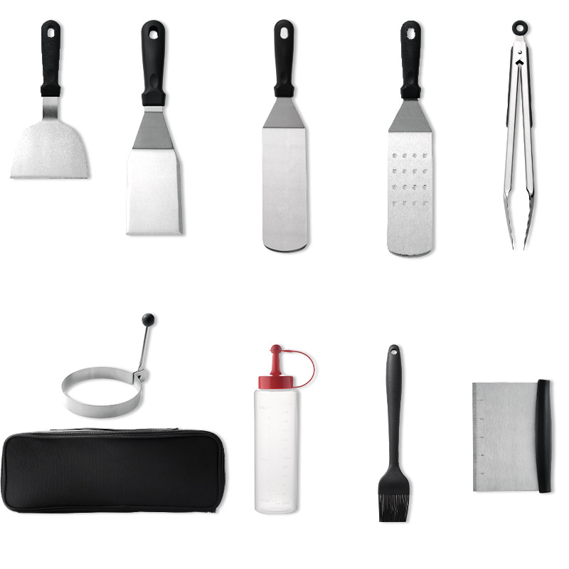 Picture of bbq stainless steel barbecue tool set 12 piece ketchup bottle roasting tool set iron plate barbecue utensils