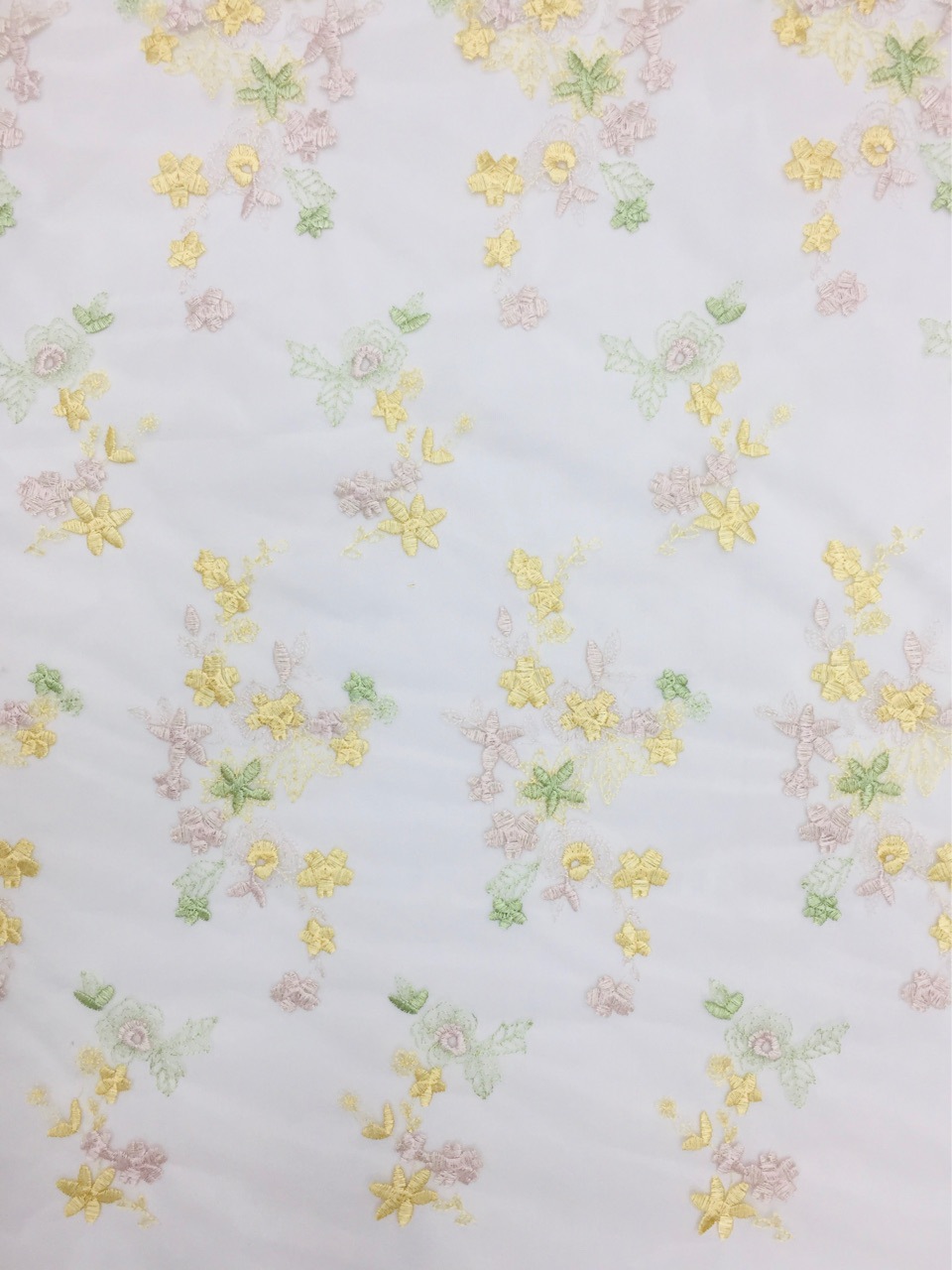 Picture of Original Nylon Mesh Full Embroidery Garment Fabric Multicolor Embroidery Floral Fabric in stock Supply Large Cong