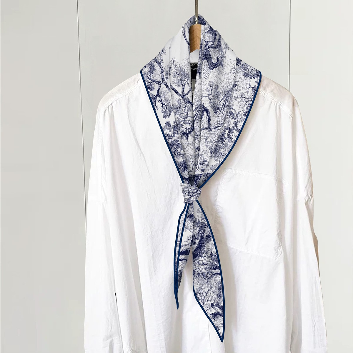 French-Style New Plant Jungle Lion Women's Twill Imitation Cashmere Diamond Scarf Versatile Retro Silk Scarf