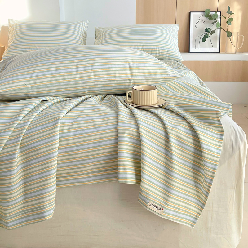 Simple Class A Summer Cotton Old Coarse Bed Sheet Single Piece 100 Cotton Summer Mat Sheet Single Three Piece Set Single Two Piece Set