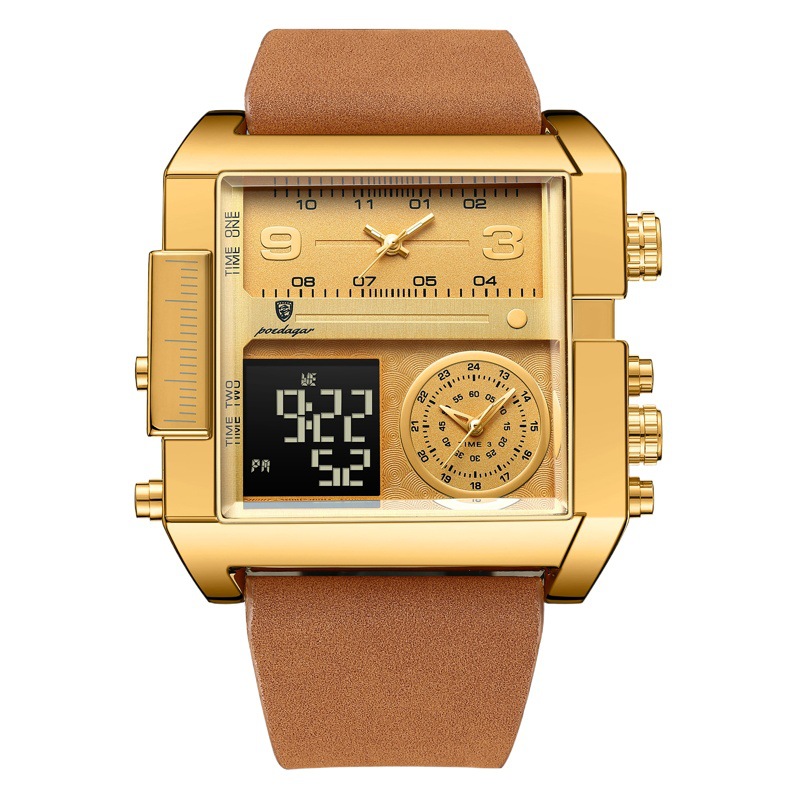 Swiss brand new men's electronic watch double display electronic quartz watch live broadcast foreign trade popular one-piece delivery