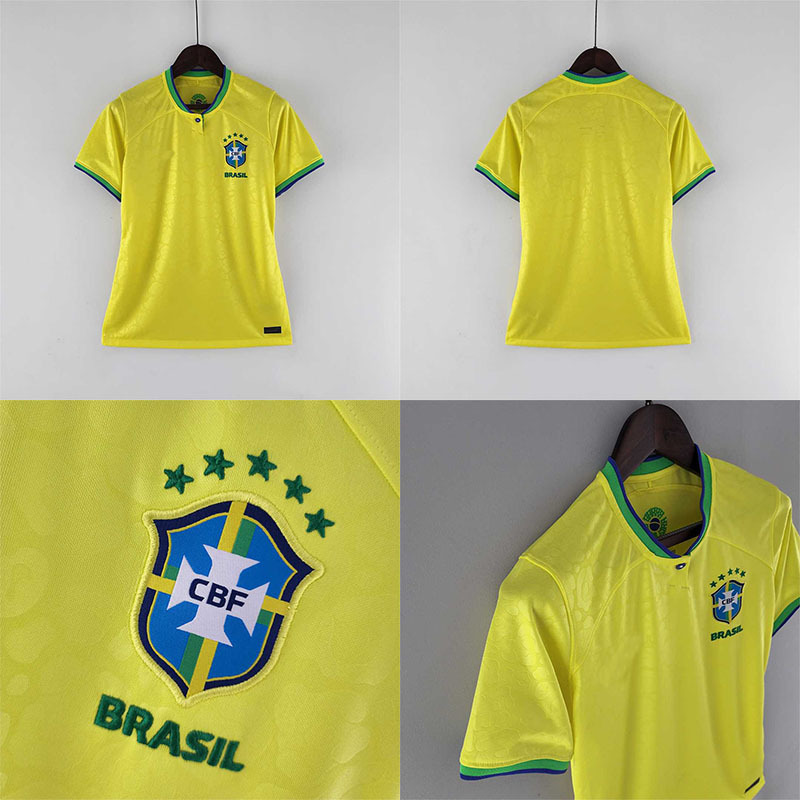 2022 World Cup Brazil jersey No. 10 Neymar home short-sleeved Ronaldo women's football uniform football