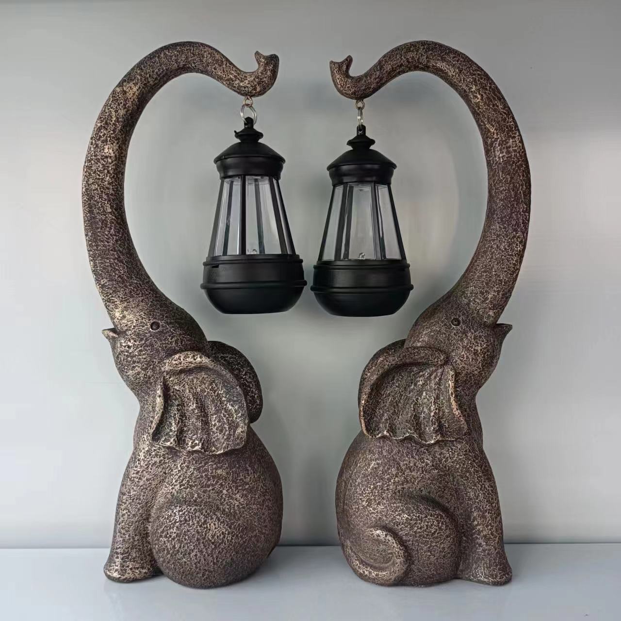Picture of Simple Outdoor Garden Layout Auspicious Elephant Solar Light Decoration Ornaments Courtyard Landscape Home Accessories