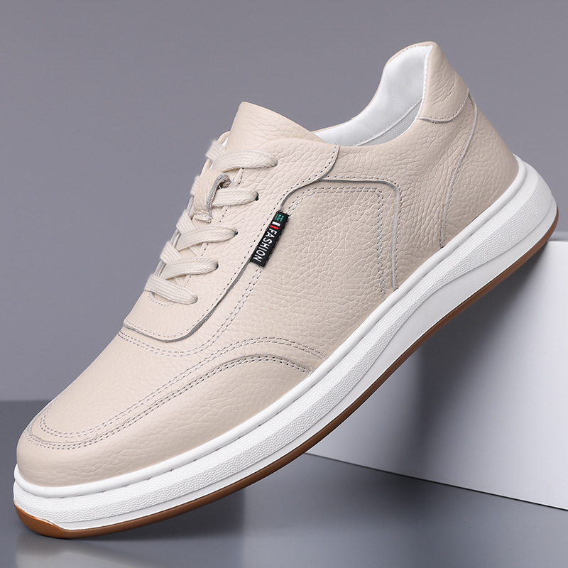 2024 Spring and Autumn New Men's Casual Leather Shoes Genuine Leather Breathable Soft Leather Soft Bottom Top Layer Cowhide Casual Men's Shoes for Generation