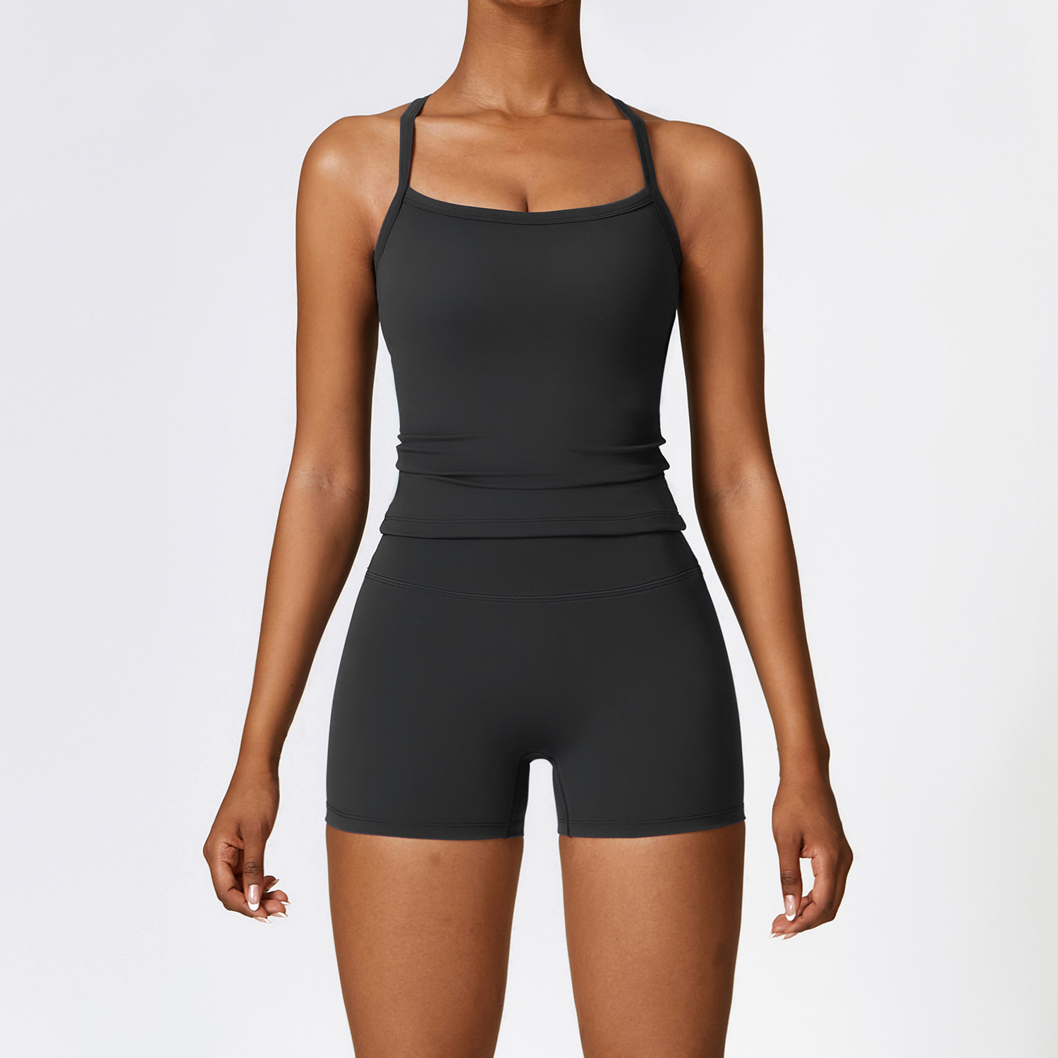 Picture of Zechuang European and American tight brushed yoga suit quick-drying workout clothes winter outdoor running sports suit female 8519