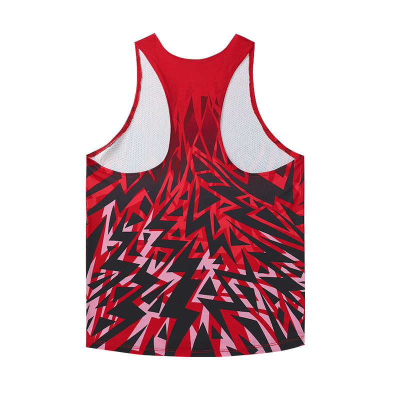 Picture of ZD longitudinal end men's track and field marathon running vest sports quick-drying breathable ultra-light mesh training suit