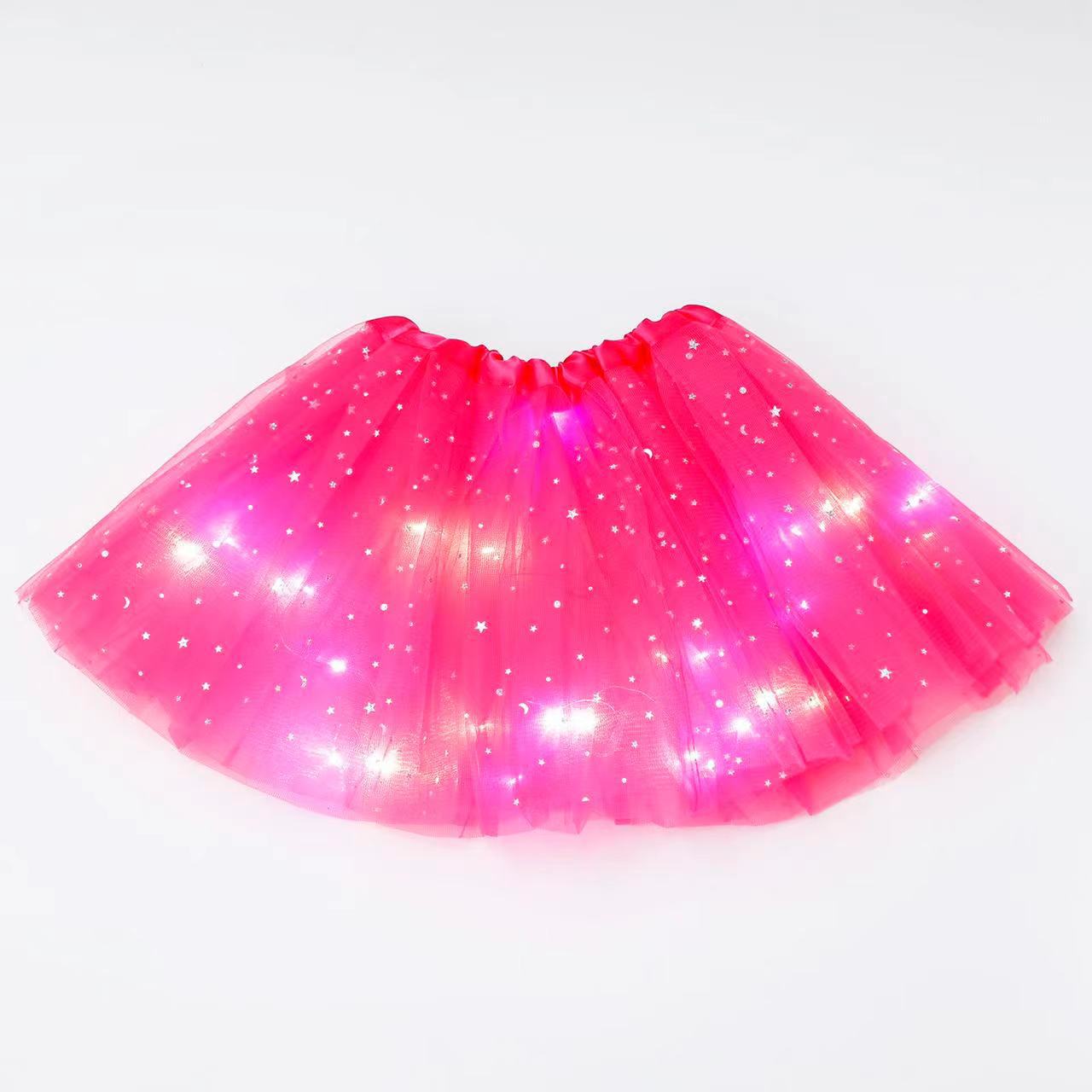 Picture of ins foreign trade European and American children's sequins led with light luminous tutu skirt luminous half-length mesh skirt light tutu skirt