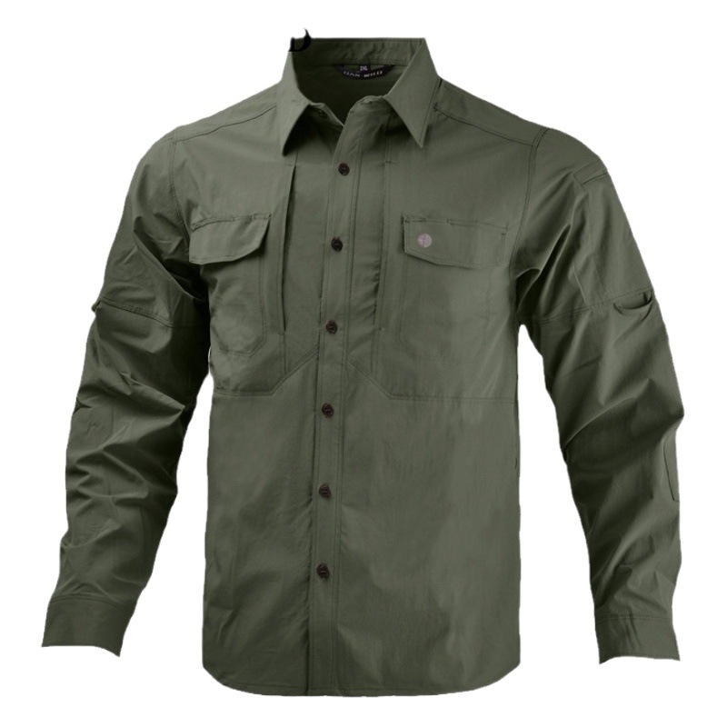 Hanye Outdoor Mountaineering Tactical Shirt Breathable Quick-Drying Shirt City Special Duty Skin Windbreaker Casual Business Top