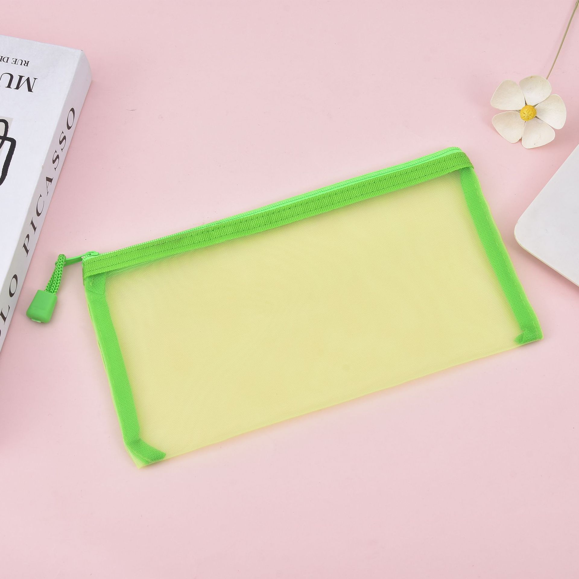 Picture of Mesh Toy Storage Transparent Zipper Bag Nylon Plus Upgrade Encryption Mesh Pencil Bag Student Examination Pencil Bag Makeup Wash