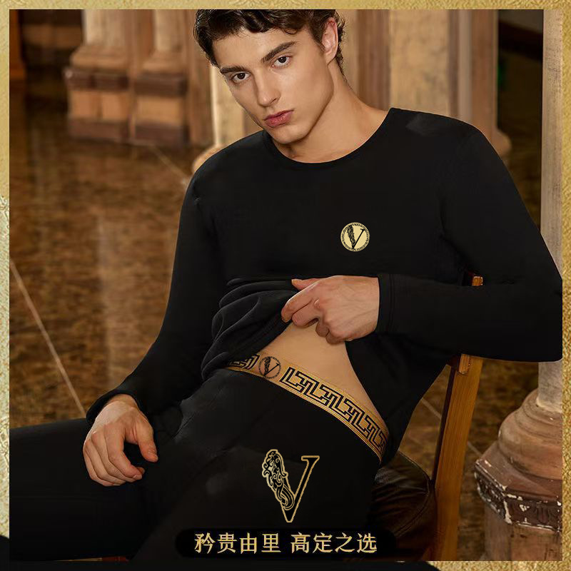 Black gold belt men's thermal underwear suit autumn and winter bottoming autumn pants autumn clothing fever