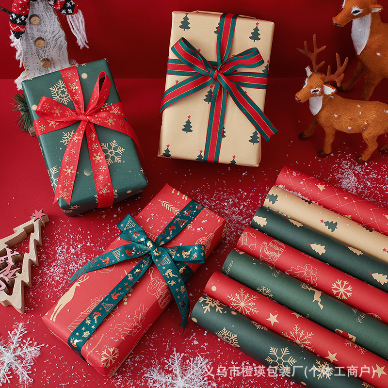 Wrapping Paper Christmas Gift Gift Wrapping Paper Extra Large Christmas Bouquet Mix and Match 7 Sheets Gift Box Wrapping Paper Wholesale