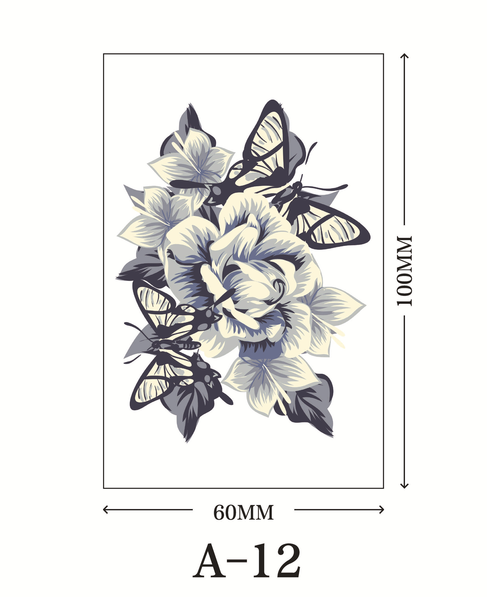 Picture of New cross-border rose flower tattoo stickers small fresh net red color tattoo stickers factory wholesale waterproof and durable