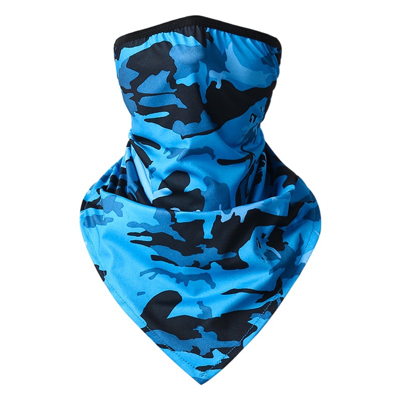 Cross-border Riding Triangle Towel Mask Sports Hanging Ear Ice Silk Triangle Towel for Men and Women Outdoor Multifunctional Sunscreen Face Towel
