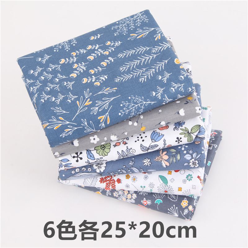 Picture of European Nordic handmade DIY patchwork twill fabric baby cotton printed cotton fabric group 25cm80cm