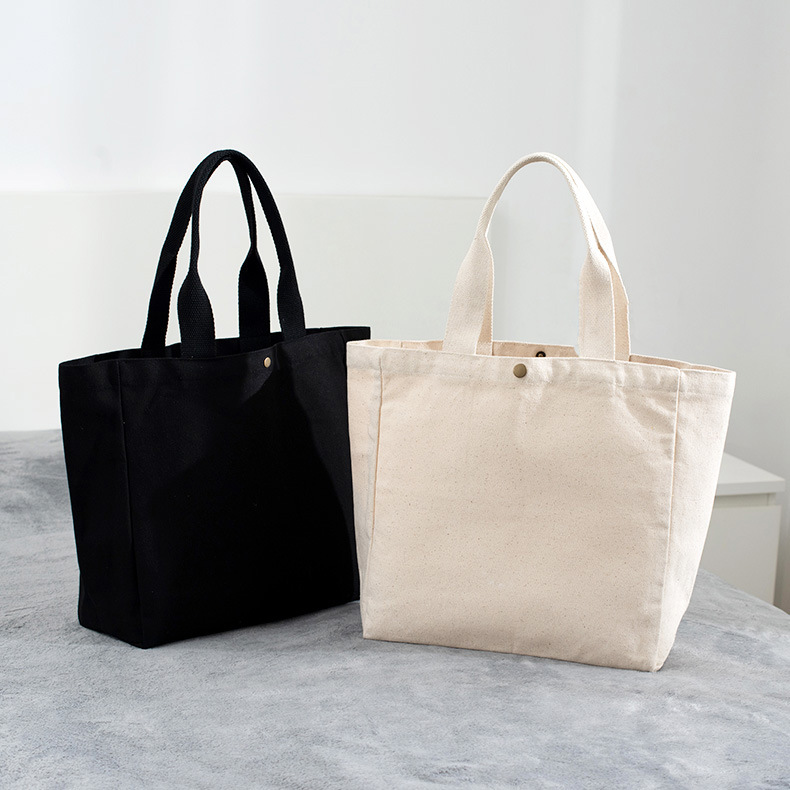 New Blank in stock Multi-size Shoulder Hand-held Cotton Bag All-match Casual Portable Commuter Hand-held Canvas Bag