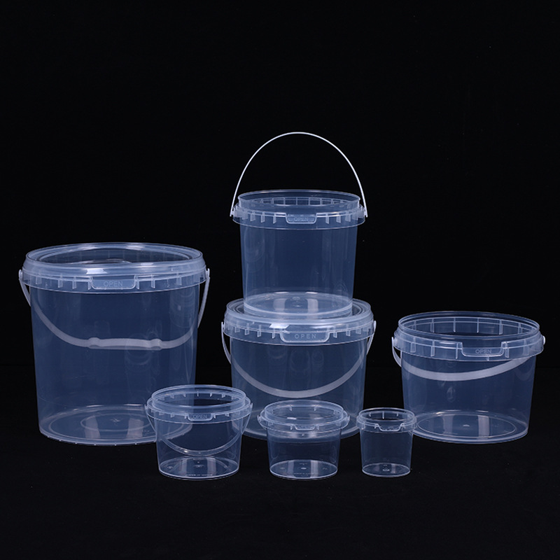 Xiangqian Thickeneded Food-Grade Easy-Pull Bucket Super Sealed Bucket 5L Transparent Packaging with Lid Satchel Drum Freeze-Dried Snacks