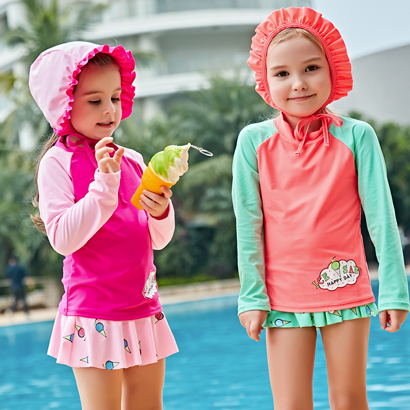 Children's swimsuit girls' swimsuit middle and big children's swimsuit sun protection quick-drying split girl's cute swimsuit skirt swimsuit